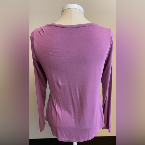 Denver Hayes soft long sleeve purple scoop neck top blouse women's size Small - Picture 3 of 4